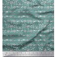 thumbnail image 1 of Soimoi Poly Georgette Fabric Leaves & Floral Block Print Fabric by The Yard 52 Inch Wide, 1 of 3