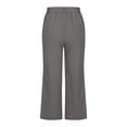 thumbnail image 4 of TIMIFIS Capris Pants for Women Casual Summer Drawstring Elastic High Waist Cotton and Linen Straight Pants with Pockets - Spring/Summer, 4 of 6