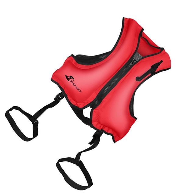 Decodeary Drifting Vest With Strong Zipper Stay Safe In Water Portable Air Nozzle Easy red