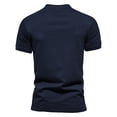 thumbnail image 2 of BOBOGOJP Men's Crew T-Shirts Short Sleeve Mock Neck Stretch Slim Fitted Layer Basic Tee Tops (Navy,XXL), 2 of 3