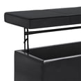 thumbnail image 3 of Simpli Home Avalon 44 Pouces Ottomane de Rangement à Dessus Relevable en Similicuir, Noir Minuit, 3 of 10