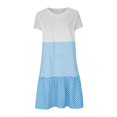 thumbnail image 4 of CHUANK Robes en Lin pour Femmes Été Grande Taille Manches Courtes Col en V Longueur Genou Robe Ample Décontractée Confortable Robe de Plage Soldes de Liquidation 2024, 4 of 7