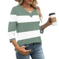 thumbnail image 4 of Fewfanhot Hauts pour Femmes Mode d'Automne Col en V Tenue de Bureau Décontractée Tunique Chandail Tenues, 4 of 9