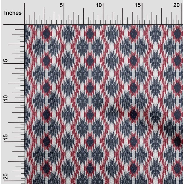 oneOone Viscose Chiffon Fabric Aztec Ikat Printed Fabric 1 Yard 42 Inch Wide