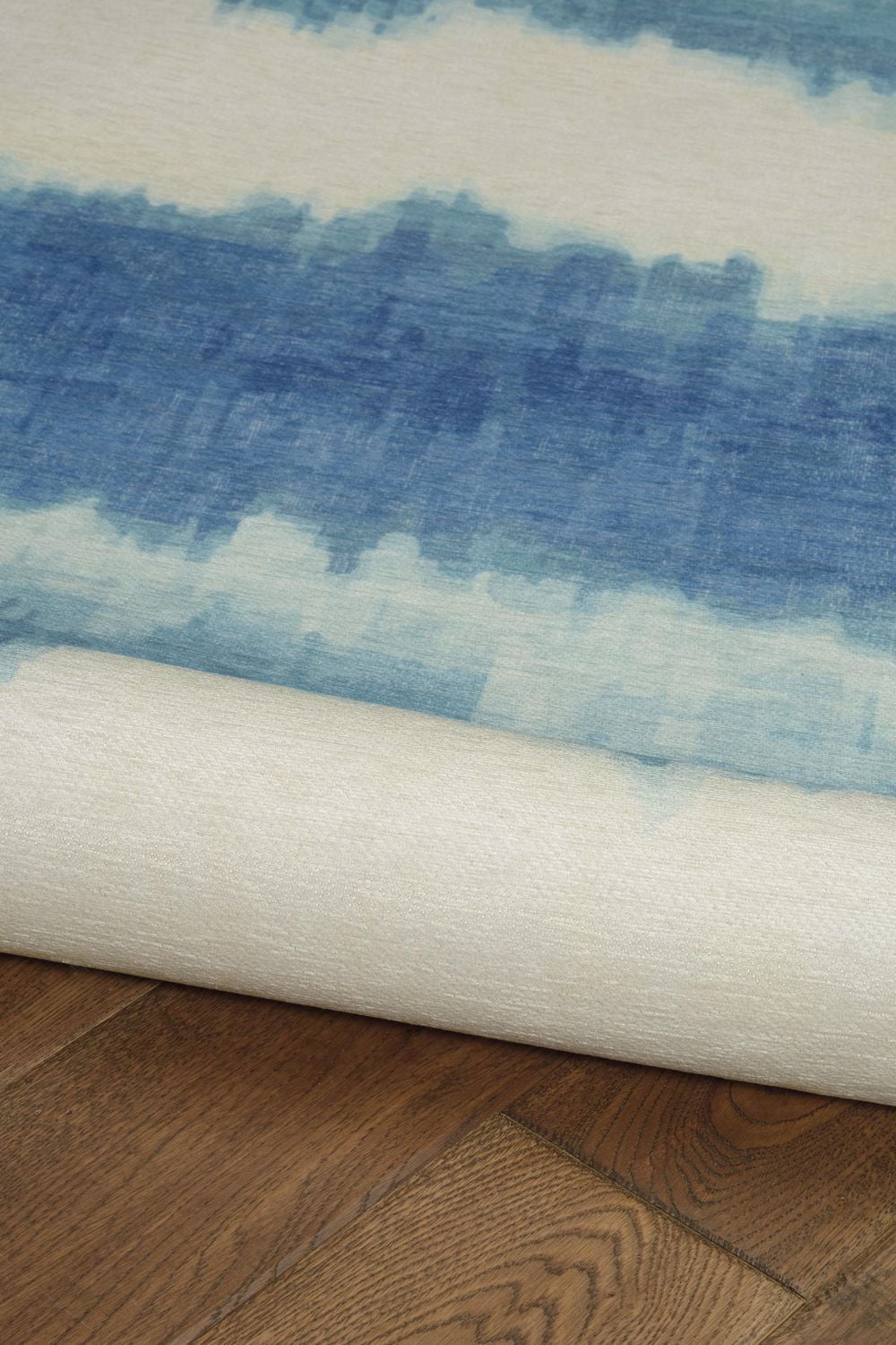 Tapis d'extérieur lavable Apopka ivoire & bleu 5 pi x7 pi