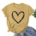 thumbnail image 1 of Styesk T-Shirts pour Femmes Confortables Doux Col Rond T-Shirts Chandail Mode Léger Manches Courtes T-shirt Saint-Valentin Graphique Décontracté Grande Taille Hauts Imprimé Cœur Hauts de Sortie, 1 of 3