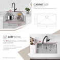 thumbnail image 4 of Stylish Undermount 30" Stainless Steel 16G Single Bowl Kitchen Sink with Grid & Strainer S-311XG, 4 of 11