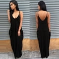 thumbnail image 2 of Robe Longue Maxi Bohème pour Femme Grande Taille, Ample, Dos Nu, d'Été, de Plage, Combinaison Sans Manches, Décontractée, 2 of 2
