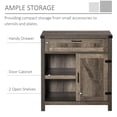 thumbnail image 4 of HOMCOM Rustic Barn Door Storage Cabinet Modern Farmhouse Buffet Sideboard, 4 of 10
