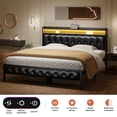 thumbnail image 3 of GUNAITO King Bed Frame with Storage Headboard Upholstered Platform Bed with LED Lights USB Ports & Outlets Black, 3 of 5