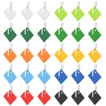 Uxcell Key Tags Plastic Slotted Tags Hanging Tags with Metal Snap Hooks Identify Tags Bulk Key Tags for Key Gym Cabinet 30