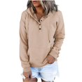 thumbnail image 1 of Chandail à Capuchon Uni à Manches Longues pour Femmes, Blouse Décontractée, Haut à Enfiler, 1 of 8