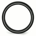 thumbnail image 2 of Black Ceramic Ridged Edge 6mm Brushed and Polished Band Ring 12 Size, 2 of 6