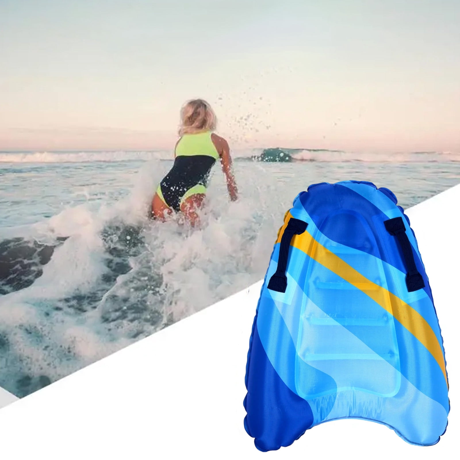 Danhjin Inflatable Surfboards Inflatable Surfboard Potable Bodyboard with Handles Lightweight Sof Body Boards for Kids Surfboards Pool Loats Boards for Beach Suring Swimming Water
