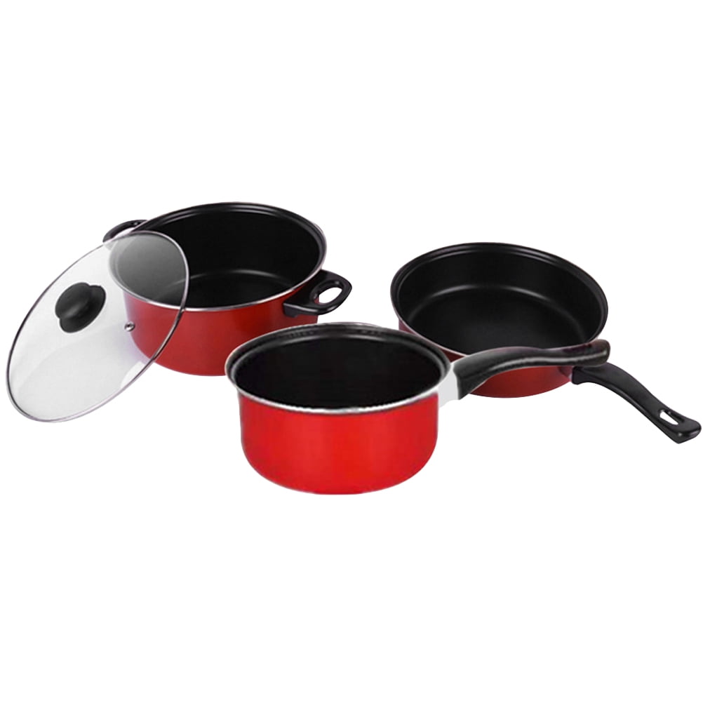 GOOHOCHY Juego de 3 sartenes antiadherentes para sopa y leche, utensilio de cocina multifuncional para uso diario en el hogar.