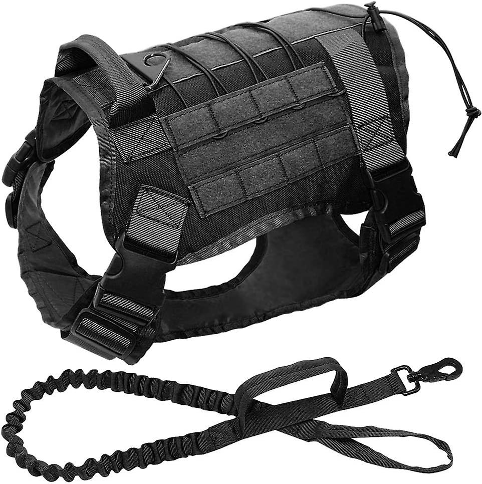 Military Tactical Dog K9 Working Dog Vest Nylon Bungee Leash Service Dog Military Training Hunting For Medium Large Dogs