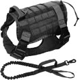 thumbnail image 1 of Military Tactical Dog K9 Working Dog Vest Nylon Bungee Leash Service Dog Military Training Hunting For Medium Large Dogs, 1 of 4