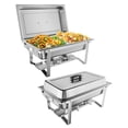 thumbnail image 2 of AKDSteel 8QT Rectangular Chafing Dish Buffet Set, Stainless Steel Food Warmer with Water Pan, Available in 2/4/6 Packs, 2 of 9