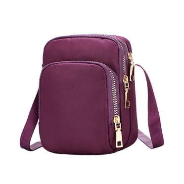 Crossbody Bags for Women Crossbody Purse Shoulder Bag Cross Body Bag Women Nylon, Ladies Purse Mini 3 Layer Zipper Shoulder Wallet Bag Cross Body Bag Purses for Women Small