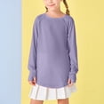 thumbnail image 3 of Girls Fall Shirts & Blouses Children Long Sleeve Crew Neck Loose Solid Color Purple Going Out Fall Tops for 3-4 Years, 3 of 8