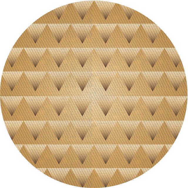 Ahgly Company Tapis Rond Lavable en Machine Intérieur Transitionnel Jaune Orange, 5 Pieds Rond