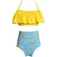thumbnail image 4 of Girls Swimsuit High Waisted Two Pieces Bikini Set Swimwear Bathing Suits, 4 of 6