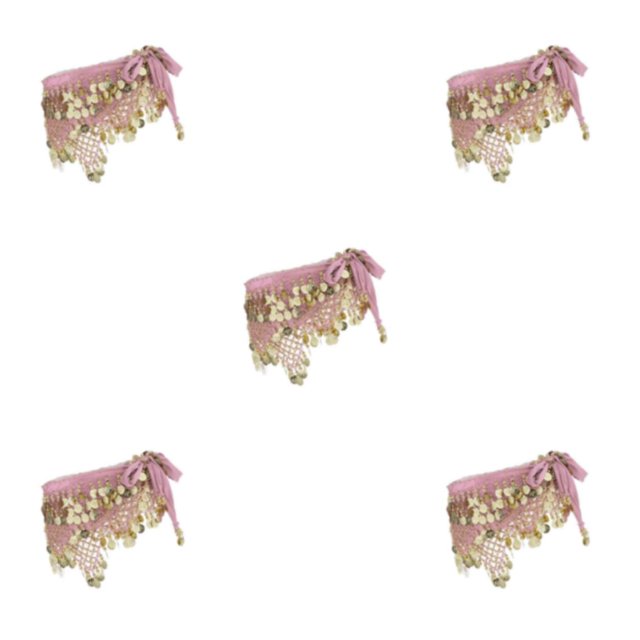 Thinsony Beautiful Belly Dance Waist Chain Intricate Pink 5Set