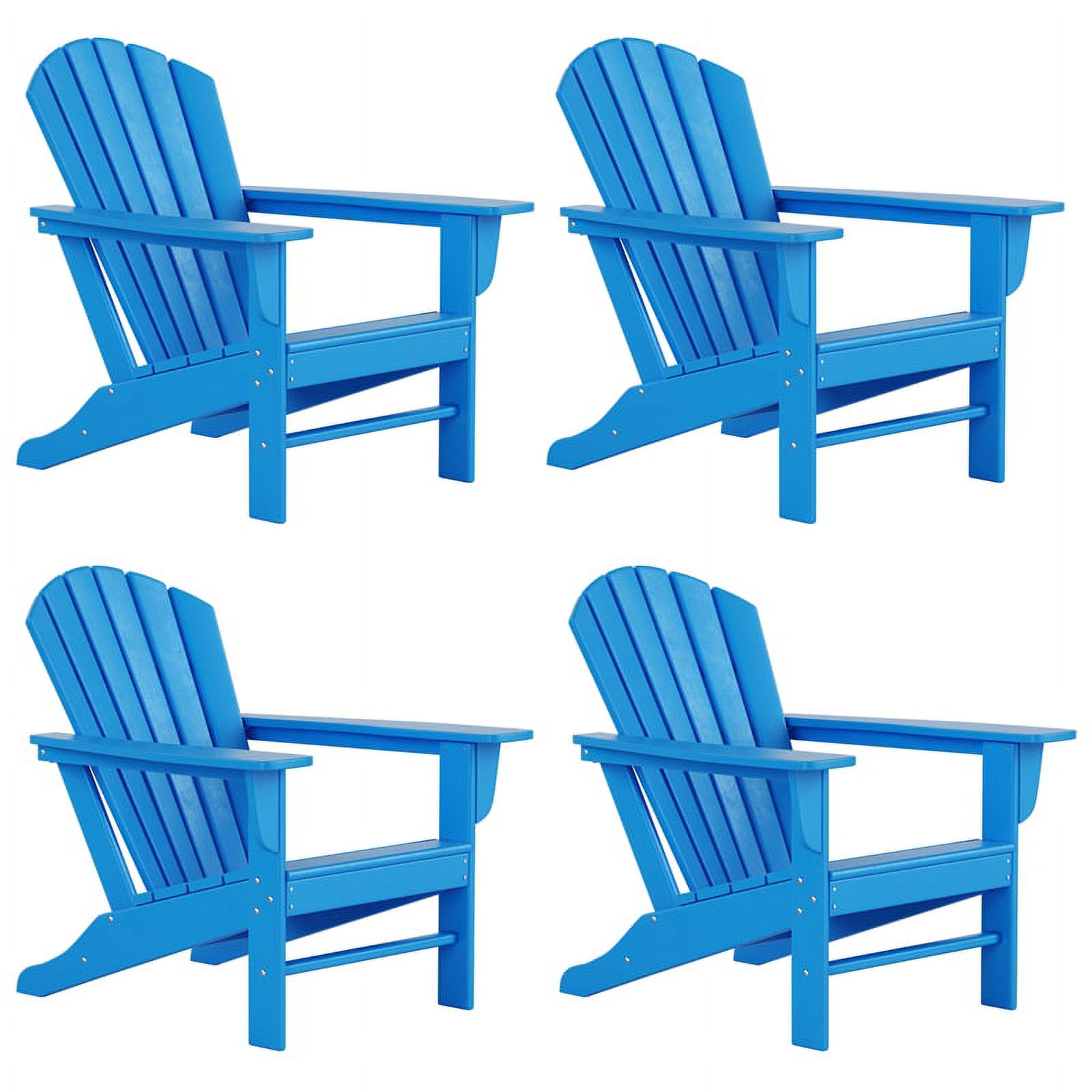 Chaise Adirondack Classique d'Extérieur (Ensemble de 4) en Bleu Pacifique