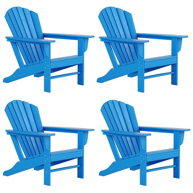 Chaise Adirondack Classique d'Extérieur (Ensemble de 4) en Bleu Pacifique