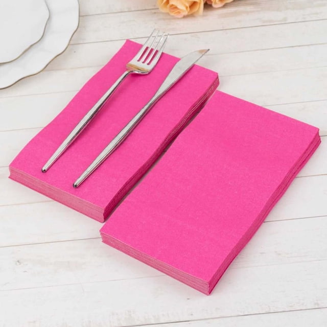 HLONK Lot de 50 / Serviettes en Papier Douces Orange 2 Épaisseurs pour Souper Fête Serviettes pour Réception de Mariage Cocktail Boisson