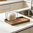 thumbnail image 4 of EGNMCR Kitchen Gadgets, Kitchen Accessories, Kitchen Utensils, Kitchen Tool Stainless Steel Kitchen Drying Rack With Tray Countertop Bowl Organizer For Home Use Plastic Drip Tray, 4 of 6
