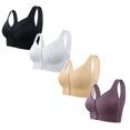 thumbnail image 1 of Timegard Bras for Women 4pc Plus Size Front Closure Full Coverage Support Breathable Comfy Wireless Bras, 1 of 2