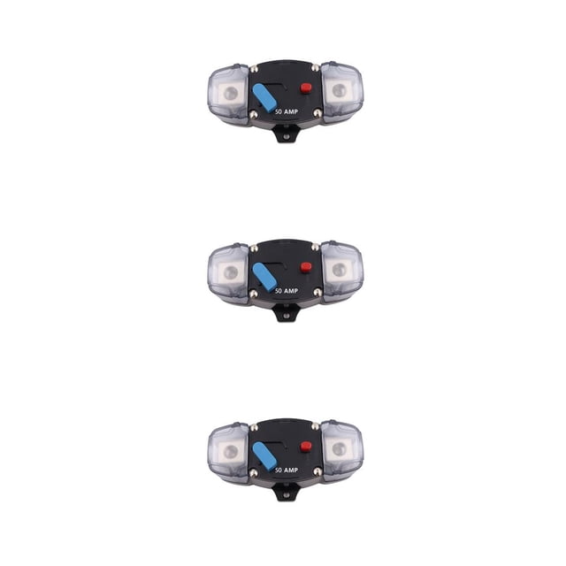 Decodeary Plastic Circuit Breaker Professional Resettable Overload Protective Automotive Ship Truck Speaker Accessories 50A 3Set