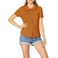 thumbnail image 2 of INSPIRE CHIC Chemise Douce pour Femme Vintage à Col Poupée Doux Boutonnée, 2 of 6
