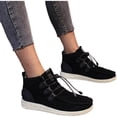 thumbnail image 2 of Espadrilles Sport pour Femmes à Lacets, Bout Rond, Rétro en Flocage, Couleur Unie, Décontractées, 2 of 8