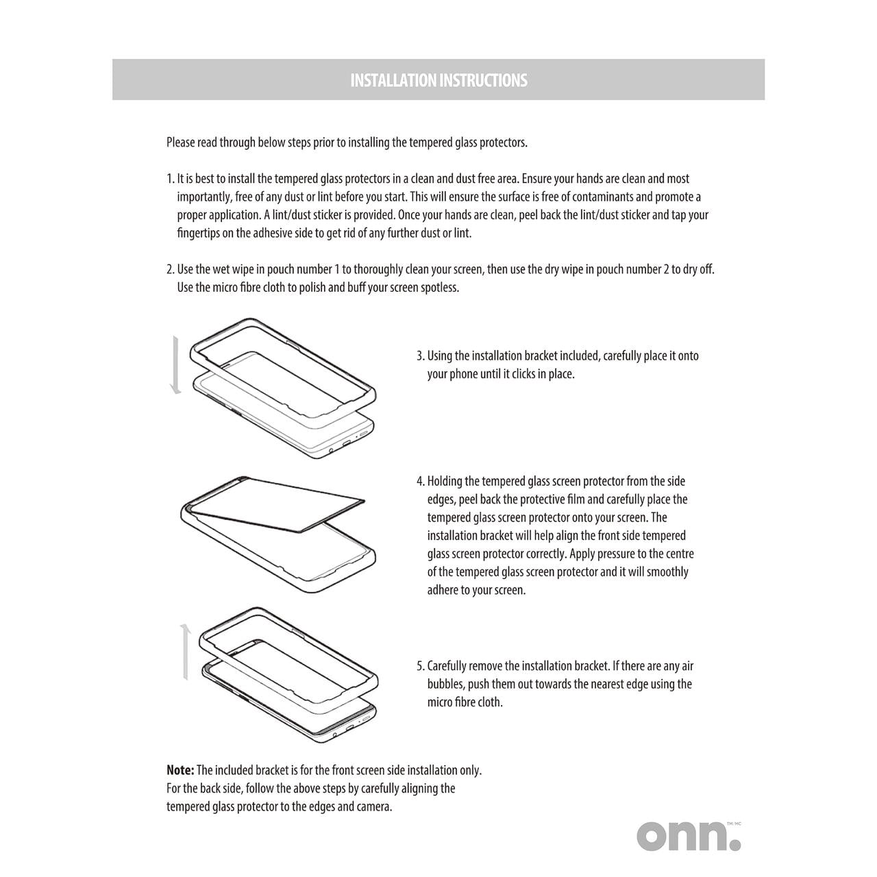 Onn Lot de 2 protecteurs d'écran en verre trempé de résistance supérieure aux rayures et aux chocs, pour iPhone 17 Pro