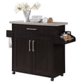 thumbnail image 1 of Pemberly Row Kitchen Island Rolling Cart with Spice and Towel Rack in Chocolate Gray, 1 of 8