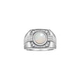 thumbnail image 1 of RYLOS Mens Rings 14K White Gold Designer Round Gemstone &  Sparkling Diamond Ring Opal October Birthstone Rings For Men, Men's Rings, Gold Rings Sizes 8 - 13, 1 of 7
