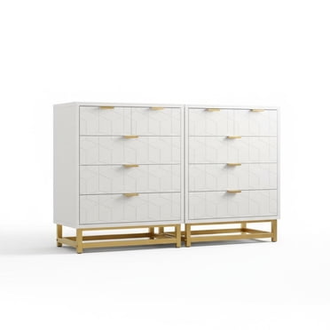 Solution de Rangement Moderne – Commode à 5 Tiroirs pour Entrée, Chambre, Couloir – Pattes en Métal Robustes, Tiroirs Spacieux, Design Contemporain – Couleur Blanche