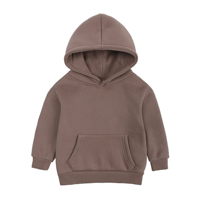FAOWME Sweat à Capuche pour Garçons et Filles, Couleur Unie, 10-11 Ans