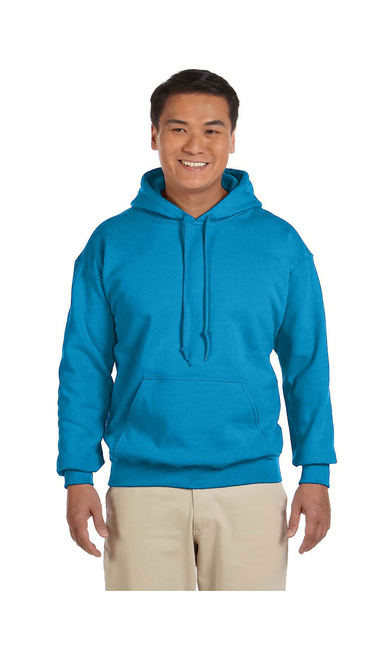 Gildan Men's Rib Knit Pouch Pocket Hooded Sweatshirt, Style G18500