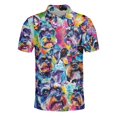 thumbnail image 1 of Hauts de Printemps pour Femmes Été Mode Imprimé Haut Ample Manches Courtes T-Shirt Col T-Shirts pour Femmes Noir S, 1 of 2