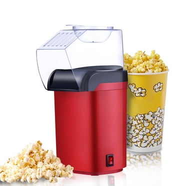 ABPWLY Automatic Popcorn Maker Machine Electric Hot Air Popper for Home Use with Measuring Spoon 110V Fast 3-Minute Popping Red Black White