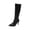 Black, variant on LOVZFMLL Boots for Women Mid Calf Chelsea Boots Side Zipper Pointy Toe Slip Resistant Mid Flare Heel Dress Fall Winter Boots