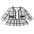 thumbnail image 2 of Vêtements d'Hiver pour Bébé Filles Manteau à Carreaux + Robe Tutu Ensemble Formel Blanc 5-6 Ans, 2 of 9