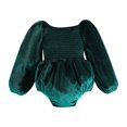 thumbnail image 1 of TopLLC Combinaison pour Fille Ma Première Robe de Noël en Velours Smocké Robe d'Automne Hiver Robe de Noël Robe d'Anniversaire Combinaisons, 1 of 5