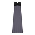 thumbnail image 4 of Robes à Encolure Croisée pour Femmes Sans Manches à Blocs de Couleur Robes Maxi Amples Décontractées de Vacances Longue Robe Gris, G, 4 of 7