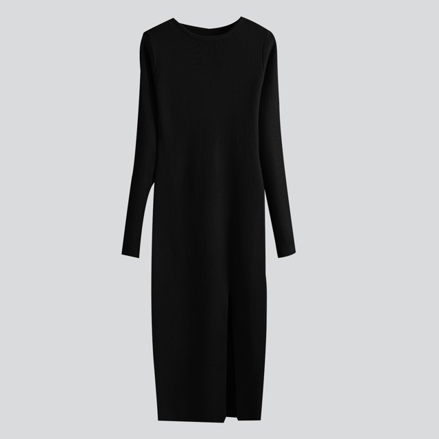 Dvkptbk Chandails pour Femmes Chandail pour Femmes Robe Tricotée Tricotée Robe Moulante à Manches Longues pour Femmes Jupe Portefeuille Moulante Vêtements en Liquidation