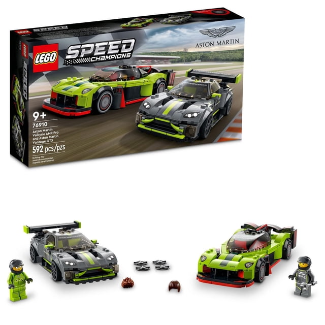 LEGO Champions de vitesse Aston Martin Valkyrie AMR Pro et Aston Martin Vantage GT3 76910 Kit de construction de jouets (592 Pièces)