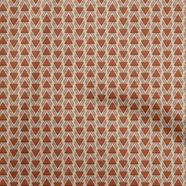 oneOone Polyester Spandex Brown Fabric Geometric Craft Projects Decor Fabric Printed By The Yard 56 Inch Wide